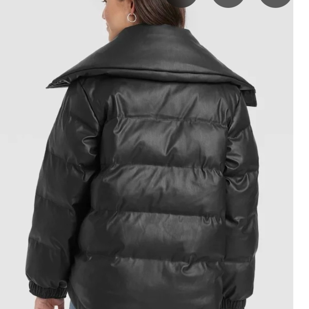 Universal Thread Black Mid-Length Puffer Jacket Quilted Design - Picture 3 of 3
